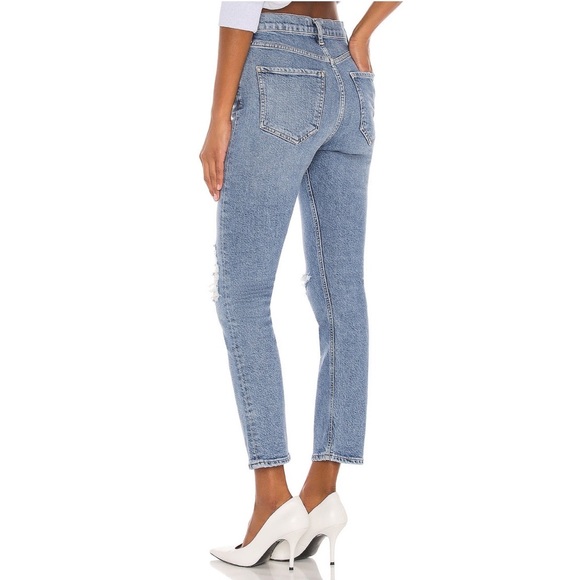 NEW Agolde Riley High-Rise Distressed Straight Leg Crop in Whiplash 31 - Picture 4 of 16